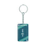 Portachiavi rettangolare su misura in PVC con NFC pre-programmato color bianco