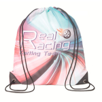 Sacca a zaino su misura in RPET con angoli in PU color bianco