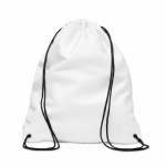 Sacca a zaino su misura in poliestere soft-touch color bianco settima vista
