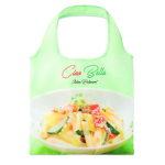 Borsa spesa pieghevole su misura in RPET con tasca interna color bianco