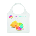 Borsa spesa pieghevole su misura in RPET con tasca interna color bianco