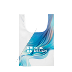 Borsa spesa pieghevole su misura con tasca interna color bianco vista area di stampa