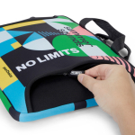 Borsa laptop su misura in neoprene resistente all'acqua color bianco quinta vista