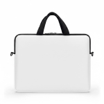 Borsa laptop su misura con zip e fascia per trolley color bianco settima vista