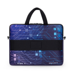 Borsa laptop su misura con zip e fascia per trolley color bianco terza vista