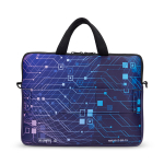 Borsa laptop su misura con zip e fascia per trolley color bianco terza vista