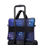 Borsa laptop su misura con zip e fascia per trolley color bianco quinta vista