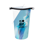 Borsa PVC impermeabile su misura con tracolla 10L color bianco vista area di stampa