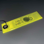Portachiavi sicurezza rettangolare su misura riflettente color giallo fluorescente