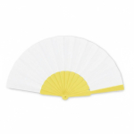 Ventaglio plastica su misura con tessuto personalizzabile color giallo settima vista