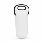 Portabottiglie personalizzato in neoprene con manico resistente all'acqua. color bianco settima vista