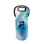 Portabottiglie personalizzato in neoprene con manico resistente all'acqua. color bianco vista area di stampa