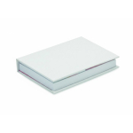 Block notes con post-it e segnapagina su misura con copertina rigida color bianco settima vista