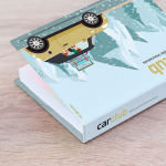 Block notes con post-it e segnapagina su misura con copertina rigida color bianco