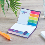 Block notes con post-it e segnapagina su misura con copertina rigida color bianco