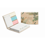 Block notes con post-it su misura e copertina rigida in carta di fibre vegetali color bianco