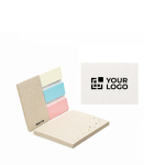 Block notes con post-it su misura con copertina in carta seminabile color bianco vista area di stampa