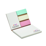 Block notes post-it su misura e copertina morbida in carta riciclata color bianco quinta vista