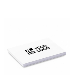Set da 50 post-it bianchi su misura realizzati in UE color bianco vista area di stampa