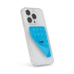 Cover adesiva per telefono su misura con 20 ventose color azzurro ciano terza vista