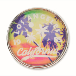 Pin metallico rotondo su misura personalizzabile a stampa integrale color argento