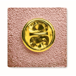 Pin in ferro quadrato su misura personalizzabile color oro rosa terza vista