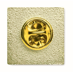 Pin in ferro quadrato su misura personalizzabile color oro terza vista