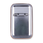 Badge rettangolare su misura con spilla da balia color bianco terza vista