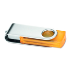 Memoria USB dai colori trasparenti su misura personalizzabile color arancione trasparente