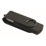 Memoria USB su misura con scocca rotante in metallo Techmate color nero