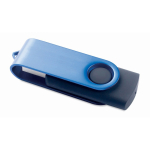 Memoria USB su misura con scocca rotante in metallo Techmate color blu