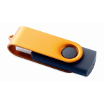 Memoria USB su misura con scocca rotante in metallo Techmate color arancione