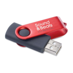 Memoria USB su misura con scocca rotante in metallo Techmate color rosso scuro