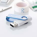 Memoria USB su misura con scocca rotante colorata Techmate color blu