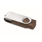Classica memoria USB in legno su misura con scocca rotante color legno scuro
