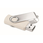 Memoria USB su misura con scocca realizzata in paglia di frumento color bianco sporco quinta vista