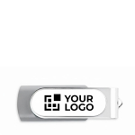 Memoria USB colorata su misura con scocca personalizzabile color grigio vista area di stampa