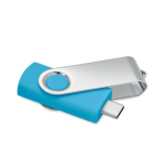 Classica memoria USB rotante su misura in vari colori color turchese quinta vista