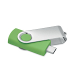 Classica memoria USB rotante su misura in vari colori color verde lime trasparente quinta vista