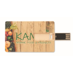 Memoria USB su misura a forma di tessera in paglia personalizzabile color legno