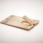 Memoria USB su misura a forma di tessera in paglia personalizzabile color legno