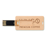 Memoria USB piatta su misura con scocca realizzata in paglia color legno