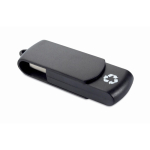 Memoria USB su misura con scocca rotante in plastica riciclata color nero