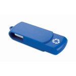 Memoria USB su misura con scocca rotante in plastica riciclata color blu