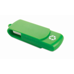 Memoria USB su misura con scocca rotante in plastica riciclata color verde