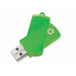 Memoria USB su misura con scocca rotante in plastica riciclata color verde quinta vista