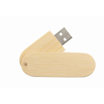Memoria USB su misura con scocca rotante in legno color legno chiaro quinta vista