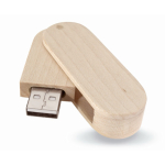 Memoria USB su misura con scocca rotante in legno color legno chiaro quinta vista