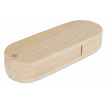 Memoria USB su misura con scocca rotante in legno color legno chiaro
