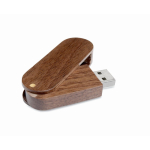 Memoria USB su misura con scocca rotante in legno color legno scuro quinta vista